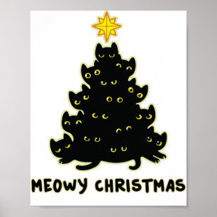 Poster Árvore de Natal meada, doce de gato preto
