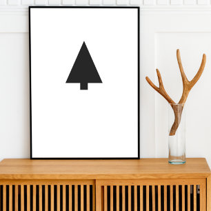 Poster Árvore de Natal minimalista Preto e Branco Simp