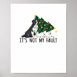 Poster Árvore de Natal Não É Minha Falta Cachorro Border