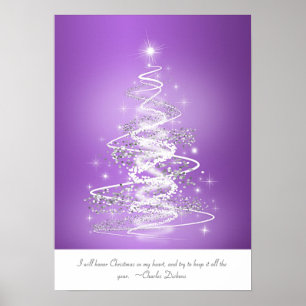 Póster Árvore de Natal no roxo