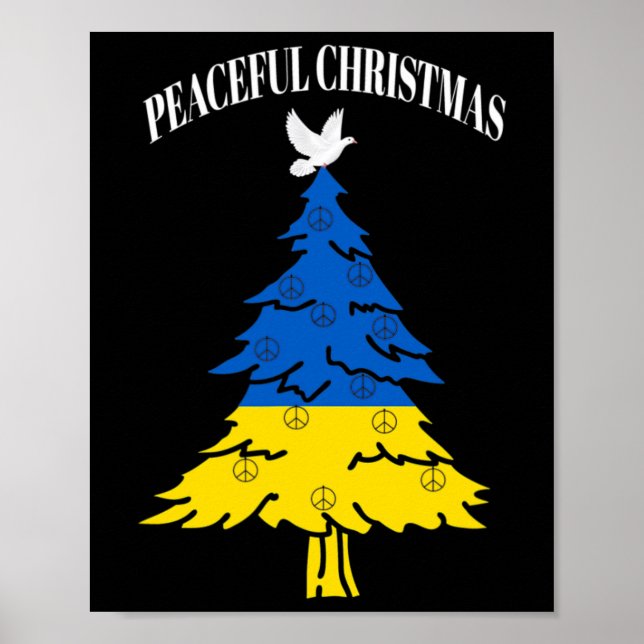Poster Árvore de Natal Pacífica Paz Ucrânia  (Frente)