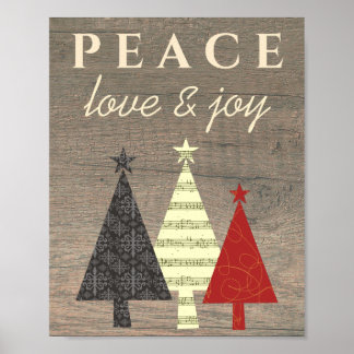 Poster Árvore de Natal Paz Amor e Alegria
