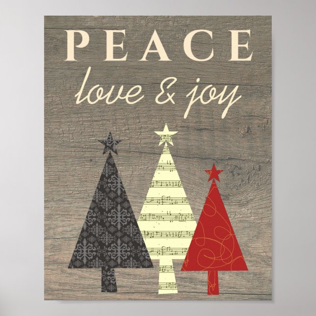 Poster Árvore de Natal Paz Amor e Alegria (Frente)