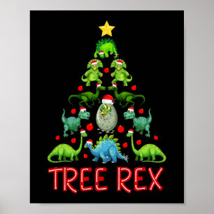 Poster Árvore de Natal Rex Crianças de Árvore Fresco Dino