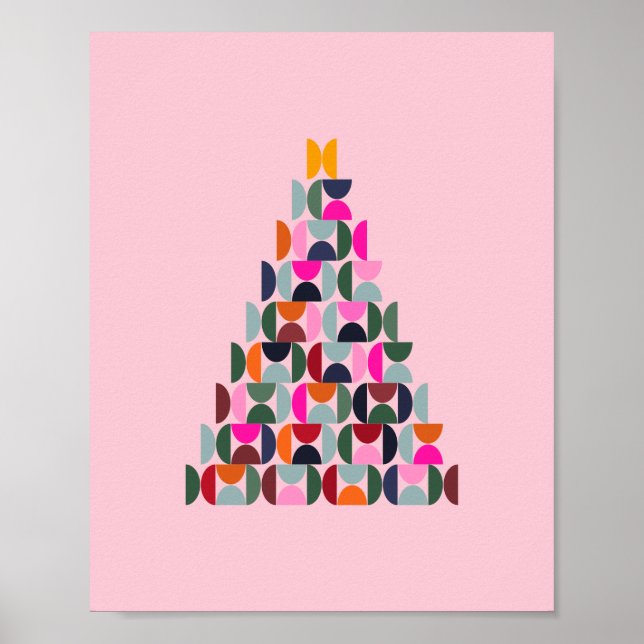 Poster Árvore de Natal Rosa (Frente)