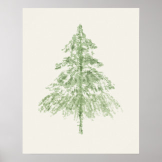 Poster Arvore de Natal Sempre Verde Arte de Parede Verde 