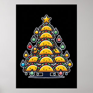 Poster Árvore de Natal Taco - Comida Feriada de Foodie En