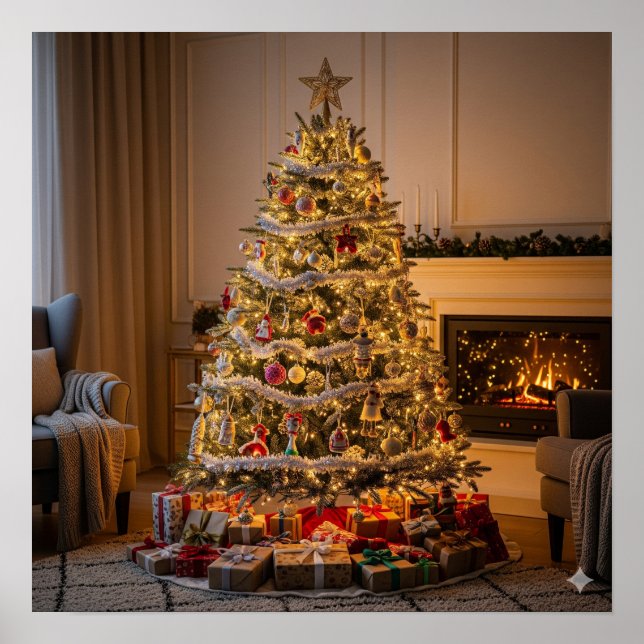 Poster Árvore de Natal totalmente desornada (Frente)