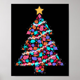Poster Árvore de Natal Tropical Férias de Verão Natal de