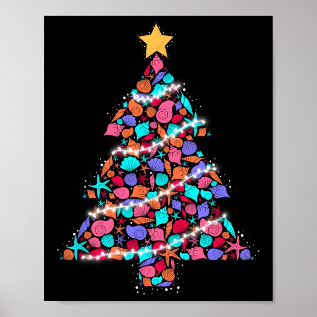Poster Árvore de Natal Tropical Férias de Verão Natal de  (Frente)
