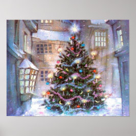 Poster Árvore de Natal Vintage