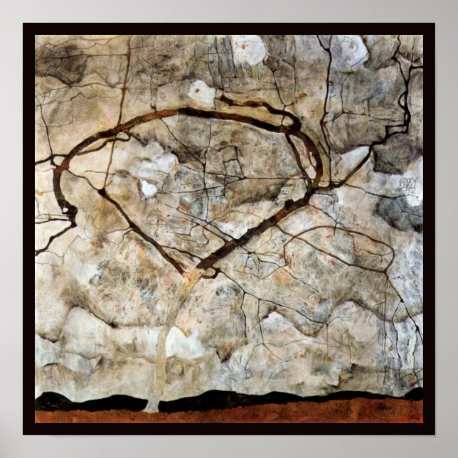 Poster Árvore de Outono em Movimento por Egon Schiele (Frente)