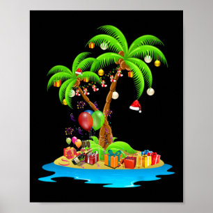 Poster Árvore de Palma de Natal Correspondência de Coco d