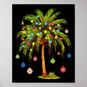 Poster Árvore de Palma de Natal Light Hawaiai Tropical Xm