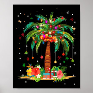 Poster Árvore de Palma de Natal Light Hawaiai Tropical Xm