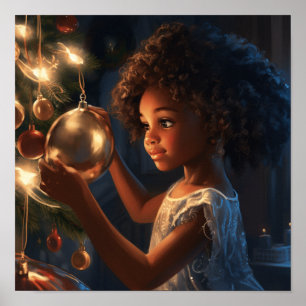 Poster Árvore de Reflexões: Menina Afro-Americana