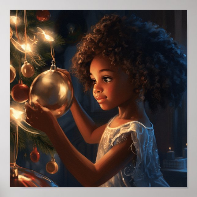 Poster Árvore de Reflexões: Menina Afro-Americana (Frente)