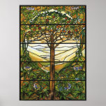 Poster Árvore de vida/Janela de vidro retido com Tiffany<br><div class="desc">Vintage Art. Gorgeous,  não é?!</div>