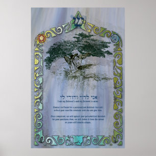 Póster Árvore de vida Ketubah para personalizar
