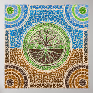 Poster Árvore de Yggdrasil- da arte #1 do ponto da vida
