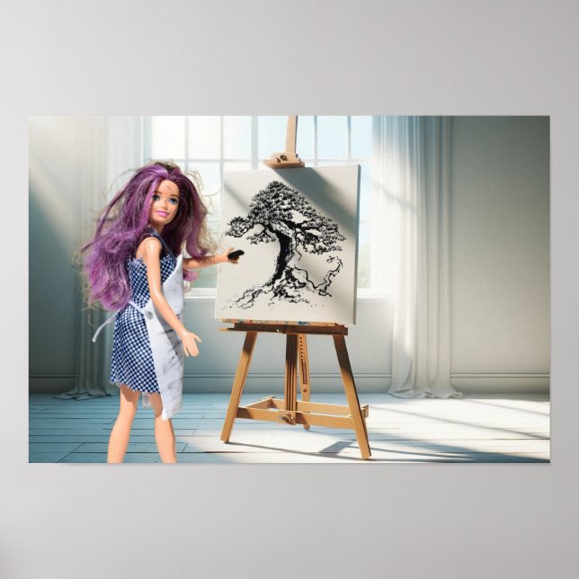 Poster Árvore desenhada a carvão (Frente)