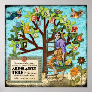 Póster Árvore do alfabeto de Fortuna