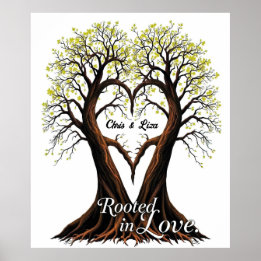 Poster Árvore do Amor Arte da Natureza Romântica