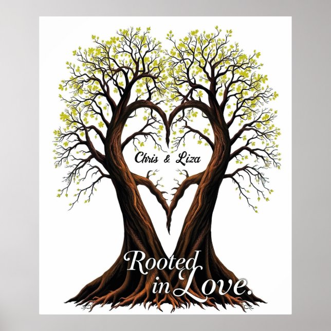 Poster Árvore do Amor Arte da Natureza Romântica (Frente)