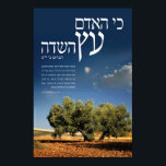 Poster Árvore do Campo<br><div class="desc">Mostre seu amor por Israel, Tu B'Shevat e o meio ambiente - com este maravilhoso poster! Sua produção de trabalho de arte e qualidade de excelente o tornará perfeito para qualquer sala em sua casa, empresa ou sinagoga. O texto hebraico no topo da poster traduz como Para o homem é...</div>