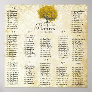 Poster Árvore do Coração Amarelo 100 a 150 convidados por