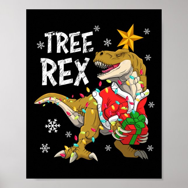 Poster Árvore do Dinossauro de Natal Rex Pajamas Homens M (Frente)