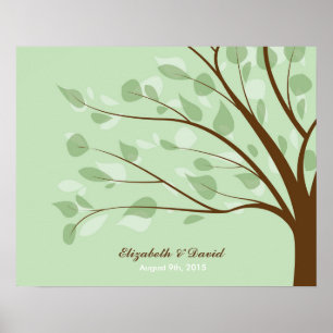 Póster Árvore do Guestbook do casamento