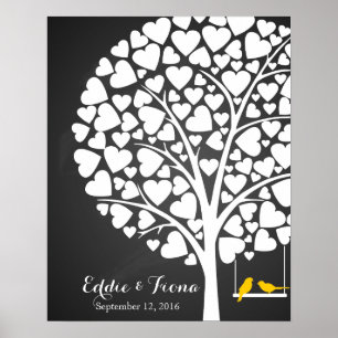 Poster árvore do livro convidado de casamento
