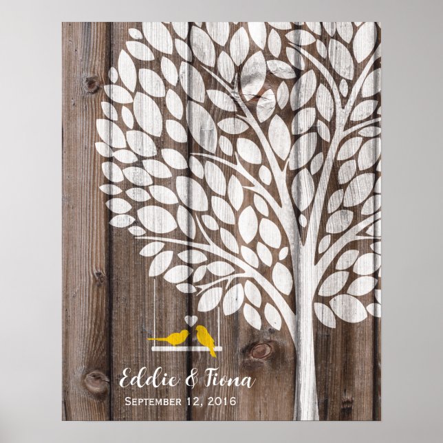 Poster árvore do livro de convidados de casamento (Frente)