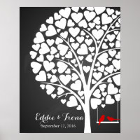 árvore do livro de convidados do casamento vermelh