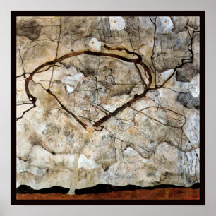 Poster Árvore do outono no movimento por Egon Schiele