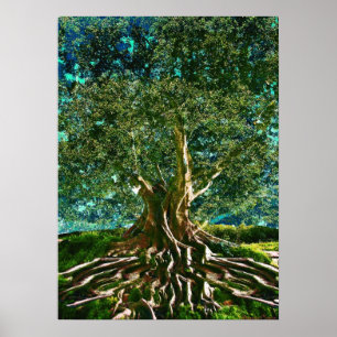 Póster Árvore do verde da vida