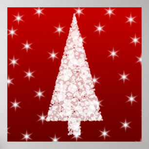 Póster Árvore do White Christmas com as estrelas no