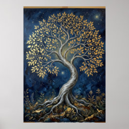 Poster Árvore Dourada da Vida Celestial | Bl