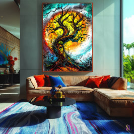 Poster Árvore Encantada Torcida - Arte Fantástica Gótica