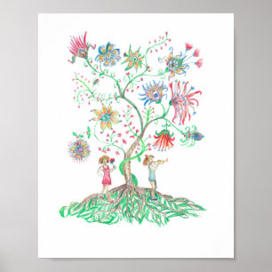 Poster Árvore Floral Caprichosa