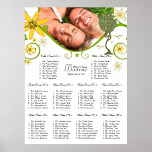 Poster Árvore foliar de papelada florestal entalada