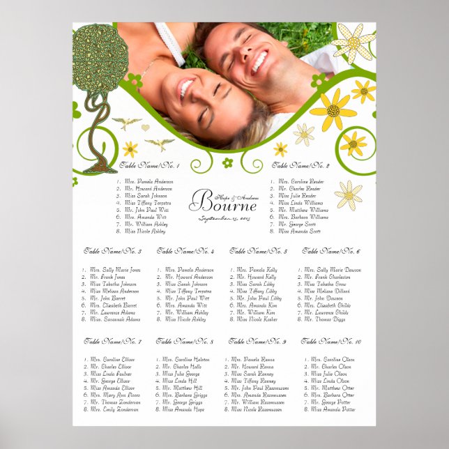 Póster Árvore foliar de papelada florestal entalada (Frente)