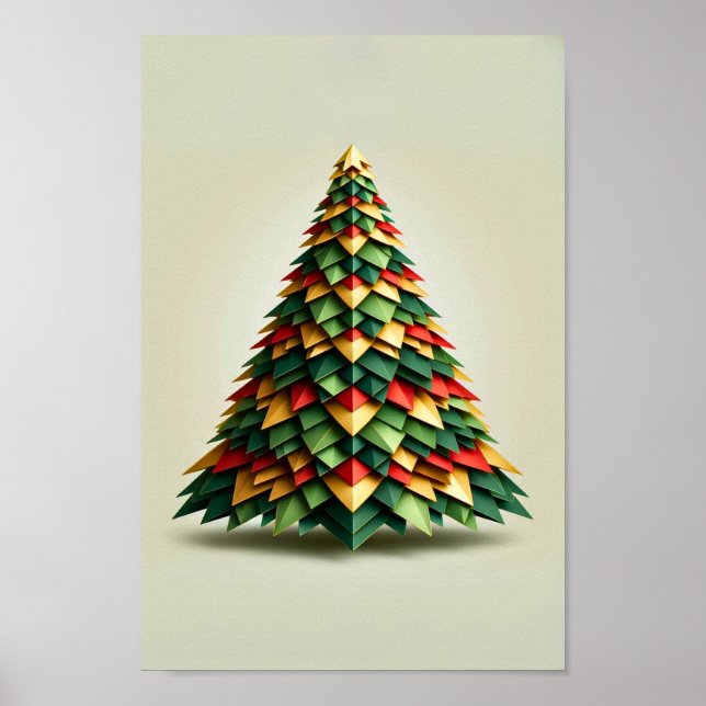 Poster Árvore geométrica de natal (Frente)