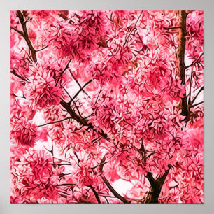 Póster Árvore japonesa da flor de cerejeira (2013)