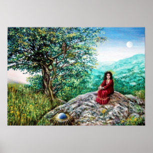 Póster ÁRVORE MÁGICA/alvorecer na madeira e na senhora