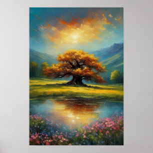 Poster Árvore majestosa ao brilho da noite