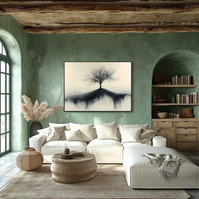 Poster Árvore Minimalista em Hill com Sombras (Criador carregado)