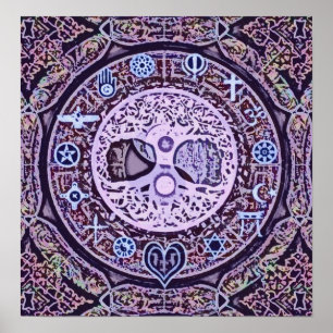 Poster Árvore Mundial das Religiões da Paz