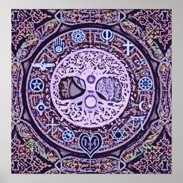 Poster Árvore Mundial das Religiões da Paz (Frente)